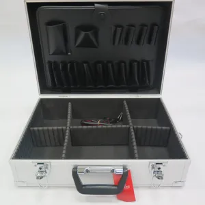 Caixa de ferramentas portátil de metal, ferramentas de armazenamento maleta de alumínio para ferramentas de uso vazio