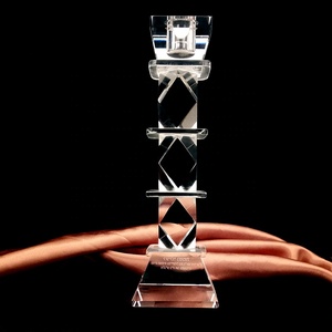 Honor of <span class=keywords><strong>crystal</strong></span> portacandele all'ingrosso portacandele in vetro taglio cristallo di roccia per la decorazione - Product Image 3