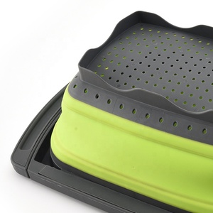 Égouttoir pliable sur évier avec poignées extensibles, panier égouttoir <span class=keywords><strong>rétractable</strong></span> pour cuisine - Product Image 4