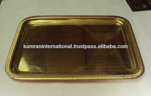 Plateau de service en métal en laiton rectangulaire pour les compagnies aériennes de mariage d'hôtel de restaurant à la maison - Product Image 3