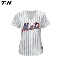 Sublimazione personalizzato gessato baseball jersey tee shirts all'ingrosso