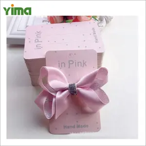 Leuke Roze Kleur Boog Haar Clip Haar Clip Display Card