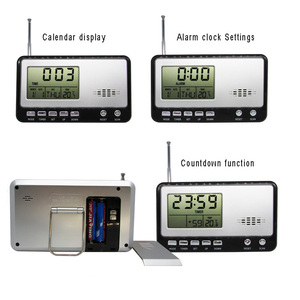 Radio FM Electrónica Portátil con Reloj, Calendario <span class=keywords><strong>Digital</strong></span>, Pantalla, Montable en Pared, Alarma de Sonido Fuerte, Funciona con <span class=keywords><strong>Pilas</strong></span>, Reloj de Escritorio con Función de Repetición - Product Image 6