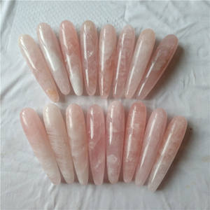 Natuurlijke rozenkwarts <span class=keywords><strong>crystal</strong></span> vagina massage toverstokken <span class=keywords><strong>crystal</strong></span> penis <span class=keywords><strong>dildo</strong></span> voor masturbatie - Product Image 1