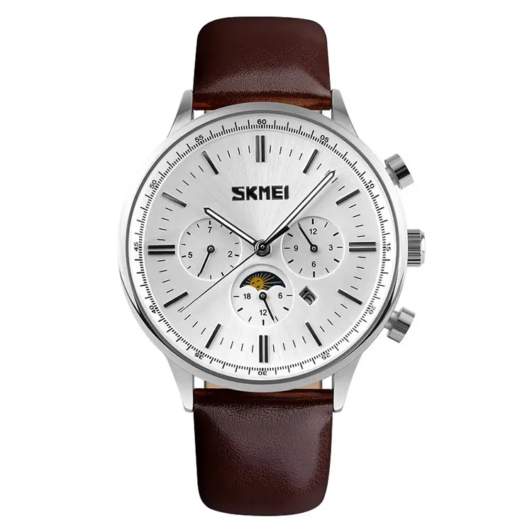 Jam Tangan Leather Watch Skmei 9117 Custom Logo Watches Wholesale