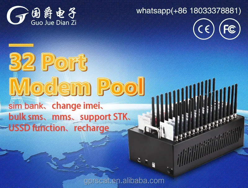Wavecom piscina de modem gsm 32 portas, piscina de modem sms a granel q2406, modificável