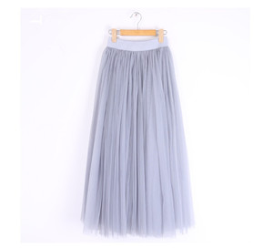 Faldas Largas de Tul con Pliegues para Mujer, Estilo Formal, de Malla de <span class=keywords><strong>3</strong></span> Capas - Product Image 6