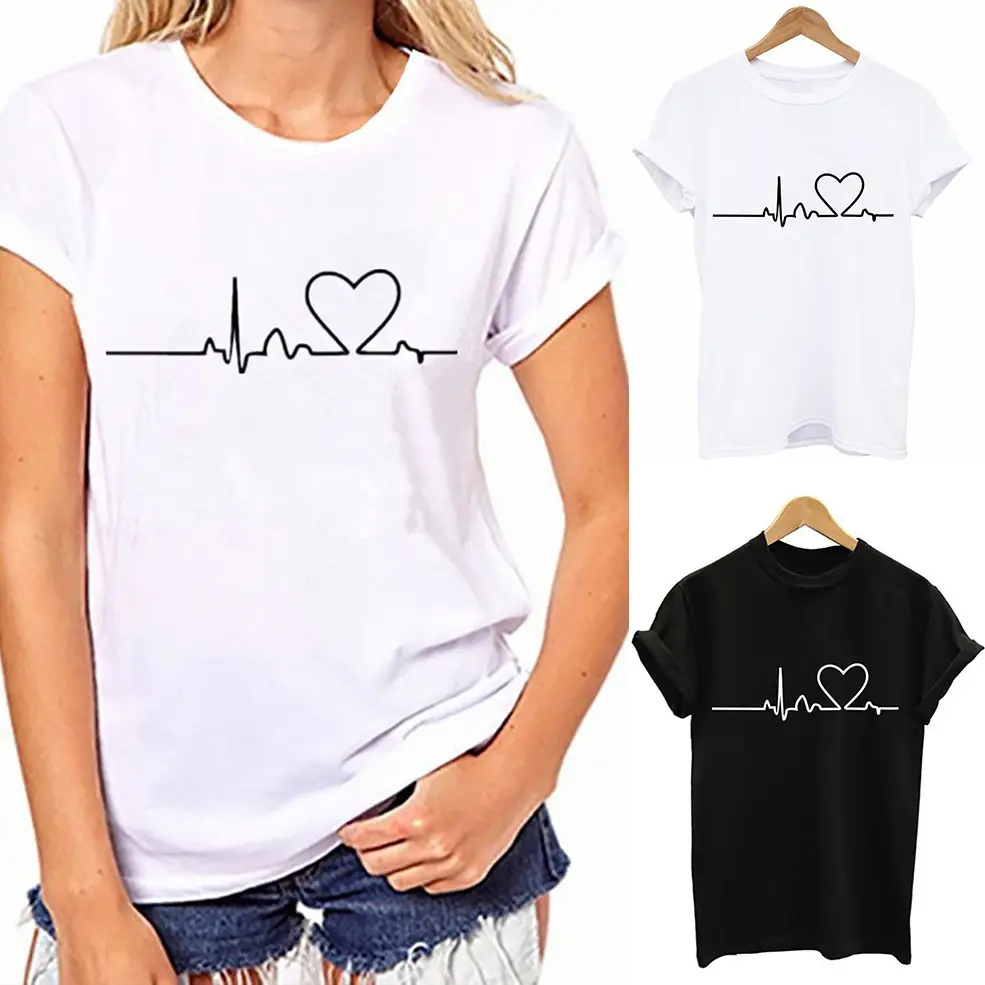 New Women T-shirts Casual Harajuku Love Printed Tops Tee Summer Female T shirt Short Sleeve T shirt For Women Clothing