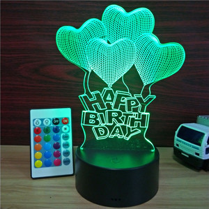 Lampada da <span class=keywords><strong>Notte</strong></span> LED 3D a Forma di <span class=keywords><strong>Cuore</strong></span> con Telecomando, Luce da Tavolo Touch per San Valentino - Product Image 3