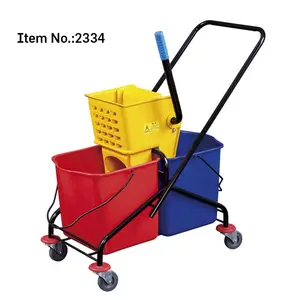 HQ2334 60L 2 secchi giallo per la pulizia industriale PP mop trolley