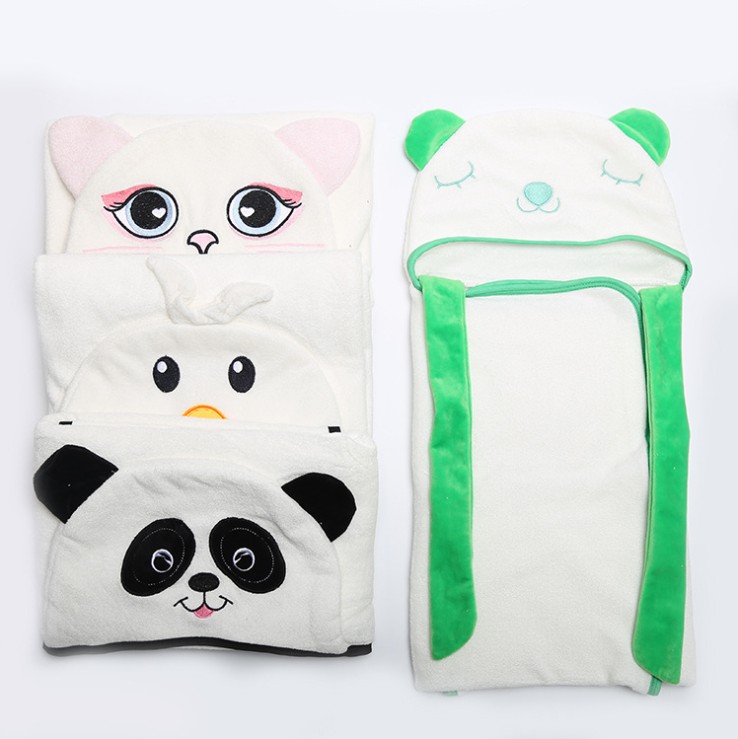 Красивые конструкции органический бамбук муслин ребенка пеленать с капюшоном животных банное полотенце вышивкой