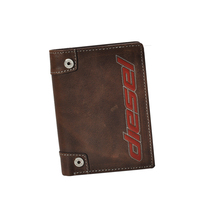 Dompet pria kulit asli kualitas tinggi kustom merek