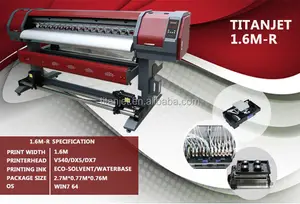 DX6 Digital Eco Solvent Inkjet Printer, TITANJET 1646-r (1.6 m &1.8 m, 1440 dpi)