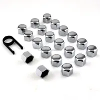 Silver Protective Wheel Nut / Bolt Covers 17Mm (Set of 20) (Ideal