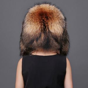 Chapeaux en fourrure de renard véritable pour femmes hiver chaud unisexe tricot casquettes en fourrure véritable avec pompons en fourrure moelleuse - Product Image 5