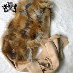 Écharpe en cachemire 100% véritable fourrure de <span class=keywords><strong>renard</strong></span>, chaude, châle, de luxe, en vison, chauffant, pour femmes, d'angle - Product Image 5