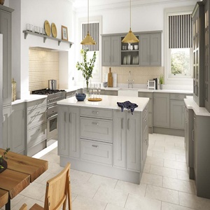 أفكار تصميم خزائن مطبخ فاخرة مخصصة من اللاكيه مع جزيرة - Product Image 4
