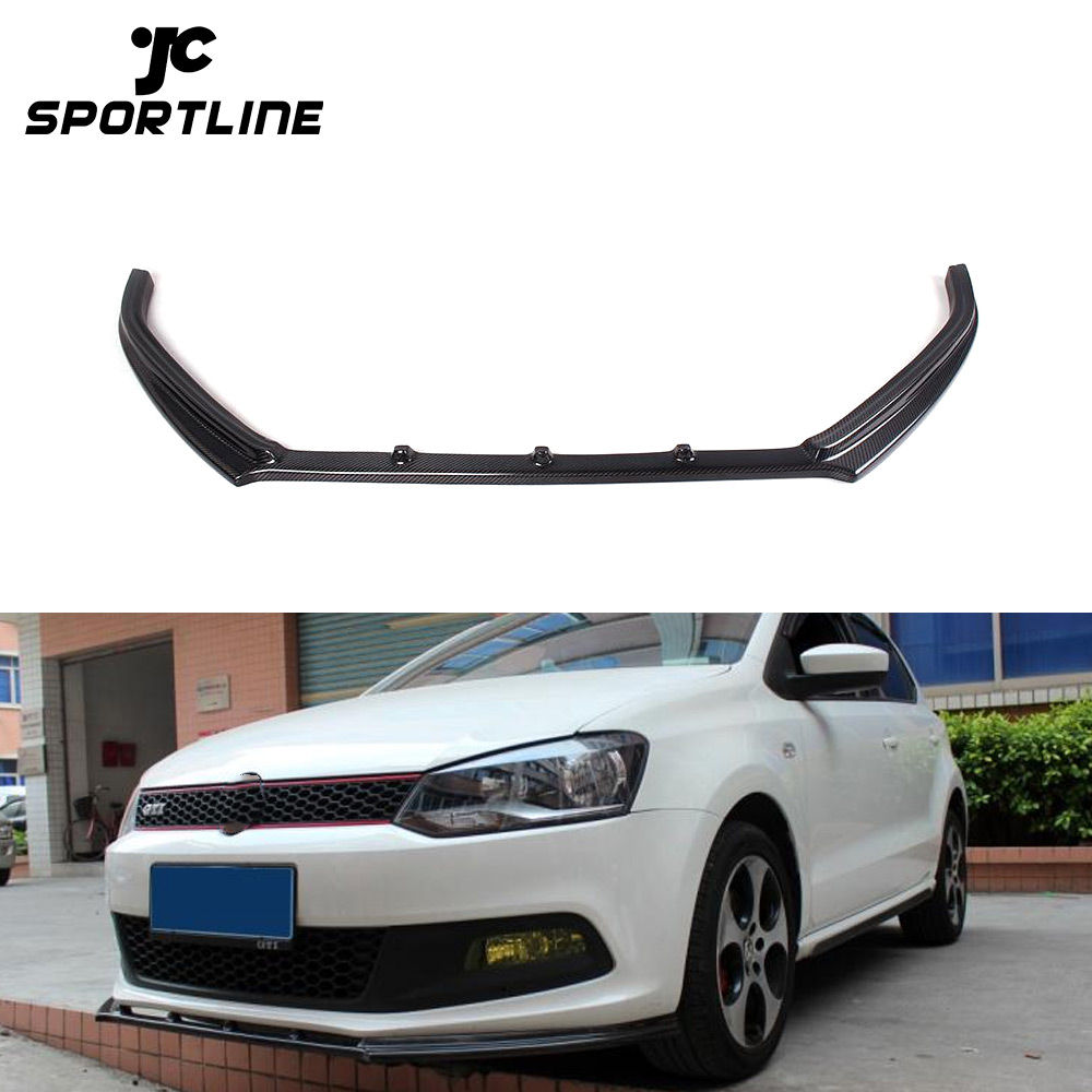 R look de fibra de carbono frente ao bumper lábio para vw polo gti