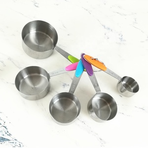 Bộ Cốc Và Thìa Đo Bằng Thép Không Gỉ/Bộ 5 Cốc Và Thìa Kim Loại 10 Để Đo Khô-Đồ Dùng Nhà Bếp - Product Image 2