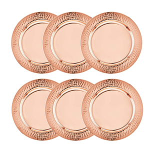 Plateau décoratif en acier inoxydable, <span class=keywords><strong>sous</strong></span>-plats en métal, <span class=keywords><strong>assiette</strong></span> de présentation de luxe Rose - Product Image 2