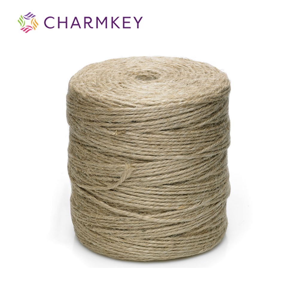 Charmkey 100% джутовая пряжа, натуральное экологически чистое волокно для вязания, ткачества, рукоделия и макраме