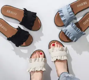 อาลีบาบาผู้ผลิตฤดูร้อนสุภาพสตรีที่สง่างามรองเท้าใหม่รองเท้าผู้หญิงแฟชั่นรองเท้าแตะ
