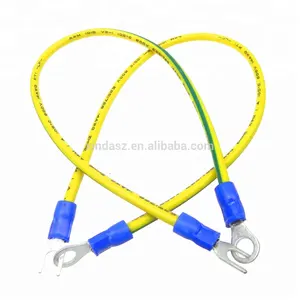 Earth ground 300mm single core yellow green grounding pvc wire and cable