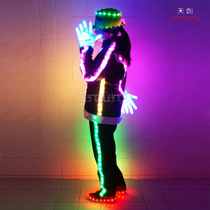 Luz LED Winkle Chaqueta, Pantalones, Sombreros, Zapatos luz LED <span class=keywords><strong>el</strong></span> alambre mono Del Mono traje de luz - Product Image 2