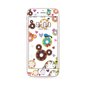 Protetor de tela para iphone 6, 7, 8, plus, 3d borda macia, impressão desenho animado, 3 geração, universal, cobertura completa, vidro temperado para iphone