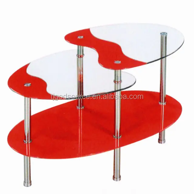 Glas tisch Günstige Eisen Moderne Glas Couch tische Wohnzimmer möbel Schwarz oder Rot Eisen Glas tisch 1100*550mm