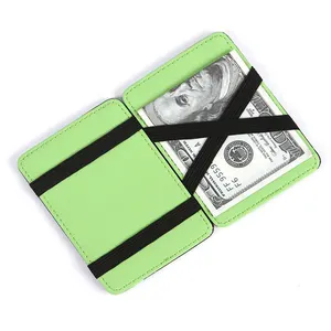 Portefeuille élastique bloquant RFID pour hommes, avec porte-monnaie, porte-cartes, magique, collection