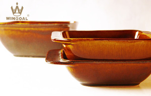 Lot de bols rectangulaires en céramique Microware Safe, émaillés flambe, pour soupe et service, vente en gros - Product Image 5