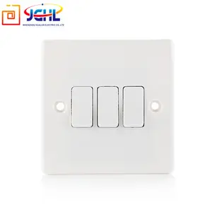 British standard electrical power 3 gang 1 way wall switch