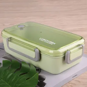 Ramah lingkungan 1200ml bebas BPA bambu Biodegradable kotak makan siang serat microwave wadah makanan plastik dengan Mini Insert grosir
