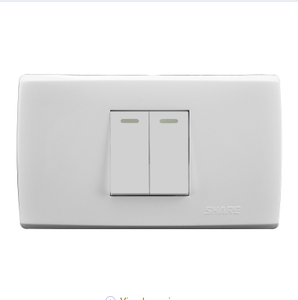 Interruptor de Pared Eléctrico de 2 Vías y 2 Botones, Tipo Americano/Canadiense, Panel Blanco, 118*75mm, 250V 10A - Product Image 1
