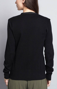 Maglione Cardigan lavorato a <span class=keywords><strong>maglia</strong></span> da donna solido con <span class=keywords><strong>scollo</strong></span> a <span class=keywords><strong>v</strong></span> e tasca in <span class=keywords><strong>cotone</strong></span> 100% - Product Image 2