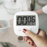 Timer Digital Alarm Ganda Ramah Lingkungan Plastik LCD Desktop Pengingat Getaran Jam/Timer Hitung Mundur Bertenaga Baterai