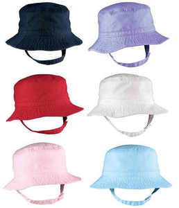 2019 vendite calde cappello di protezione solare per bambini bambini ragazzi ragazze a tesa larga cappello da gioco estivo in cotone cappello a secchiello per bambini con sottogola - Product Image 4