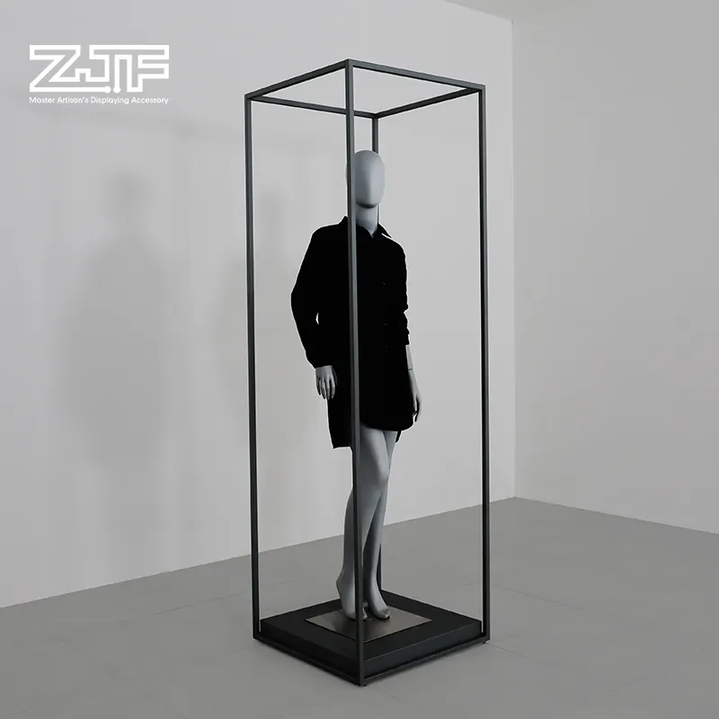 Metal chrome full body dummy stand display unisex jurk vorm mannequin stand voor kleding