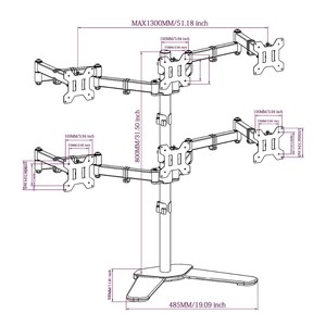 Rak Ponsel <span class=keywords><strong>Monitor</strong></span> Layar LCD, Keranjang Dudukan <span class=keywords><strong>Monitor</strong></span> Tiga Layar 3 <span class=keywords><strong>6</strong></span> 9 Yang Dapat Disesuaikan - Product Image 4