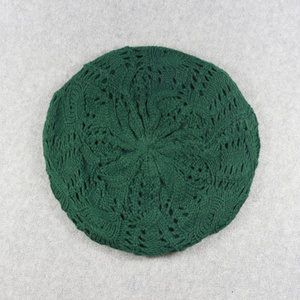 HZM-16276013 erba all'uncinetto cappello 100% acrilico berretto in maglia verde - Product Image 2