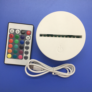 <span class=keywords><strong>LED</strong></span> 3D luce notturna Base nera bianca ABS lampada rotonda Base 7 cambio <span class=keywords><strong>colore</strong></span> per tavola acrilica <span class=keywords><strong>con</strong></span> <span class=keywords><strong>telecomando</strong></span> - Product Image 1