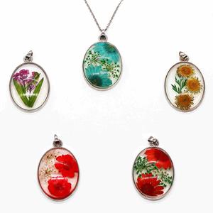 Colgante grande de resina con diseño de flor roja transparente, 43x33mm, para mejor amiga, forever