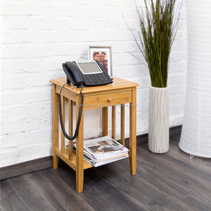 Natural <strong>Bamboo</strong> Side <strong>Table</strong> With Drawer <strong>Bamboo</strong> Sofa Side Desk Small Double <strong>Table</strong> <strong>Bedside</strong> <strong>Table</strong> - Product Image 2