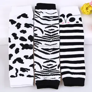 New Baby Boys Girls Leggings Tights Toddler Knee-length Zebra Striped Legwarmers Panda Black White Socks Baby Leg Warmers