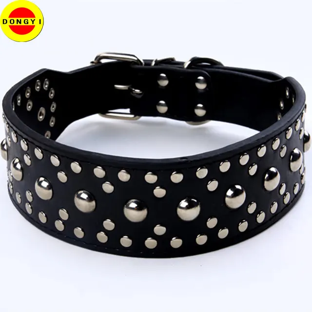 Hot sale Leather pet collar for big dog with buckles Made in China