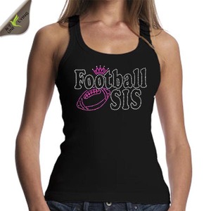 Hermana Fútbol rhinestone dri ajuste las tapas del tanque al por mayor - Product Image 1