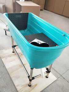 H-119R-bañera de aseo para perros, con rampa, de plástico, color verde - Product Image 3