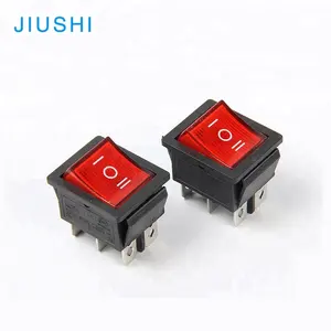 Kelly KCD4-203N 6Pins Rocker Switch Red Cover On Off On 3 Position Power Switch With Lamp KCD2 15A 30A