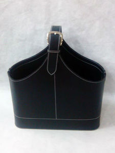 Sac de rangement pour magazines en cuir noir tendance - Product Image 2